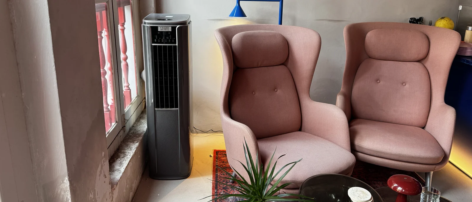 AANRS Kojima 3 HP portable air conditioner installed and running in a restaurant in Singapore