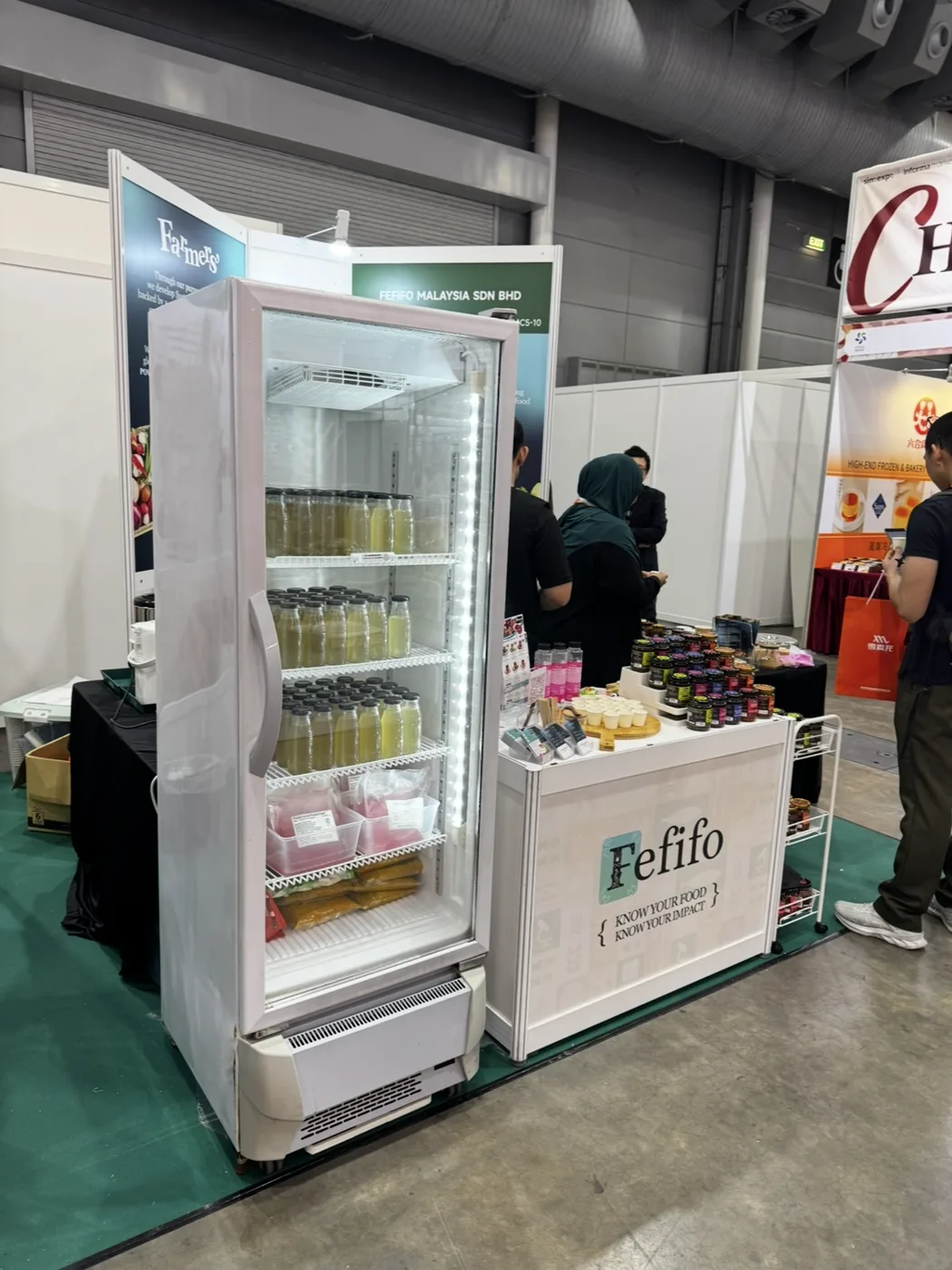 AANRS drink chiller rental Singapore, Panasonic 330L Glass Display 1 Door Drink Chiller, in use at a real Singapore event