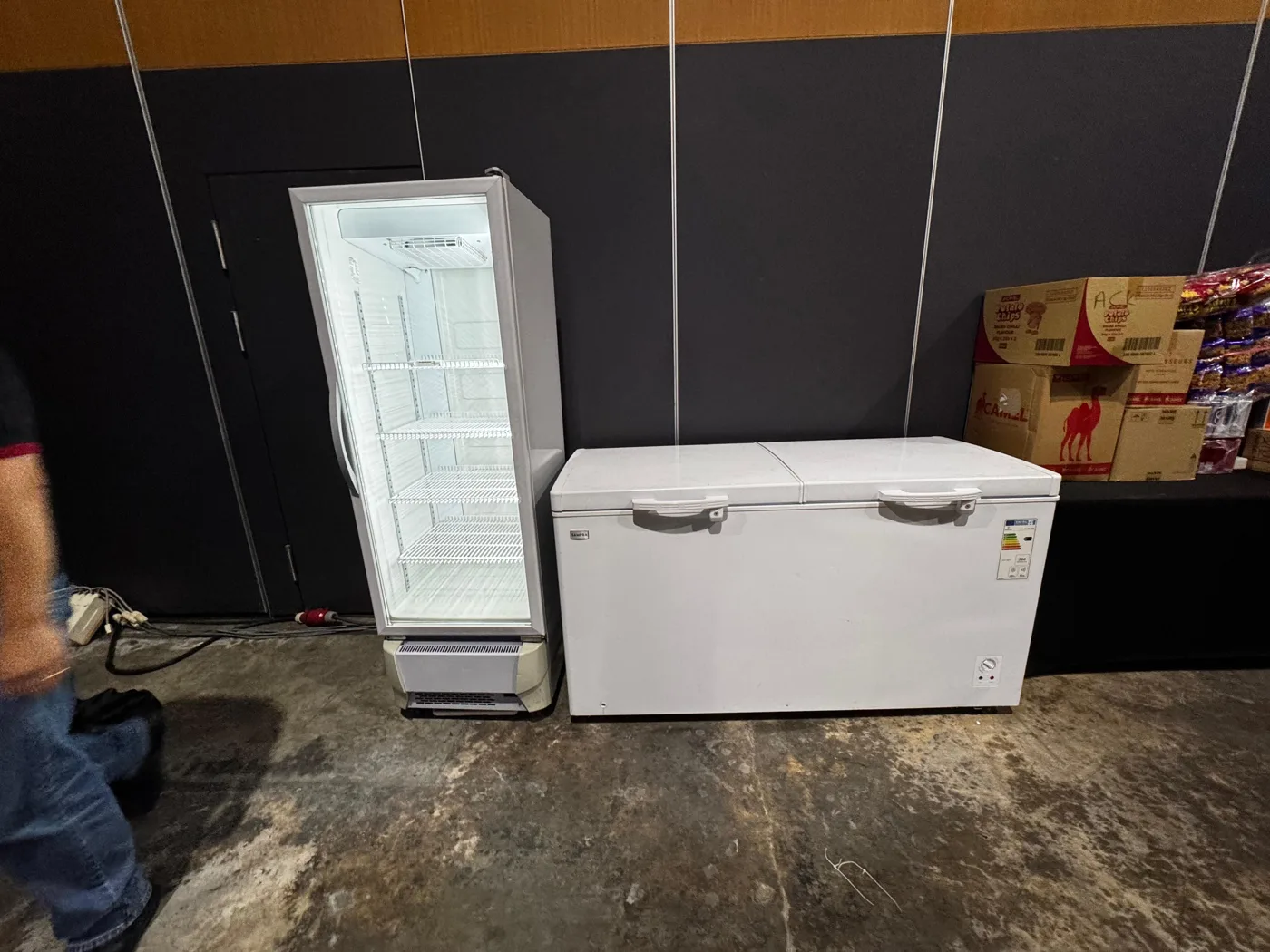 AANRS chest freezer rental Singapore, SAMPRA 530L Chest Freezer (Double Door), in use at a real Singapore event