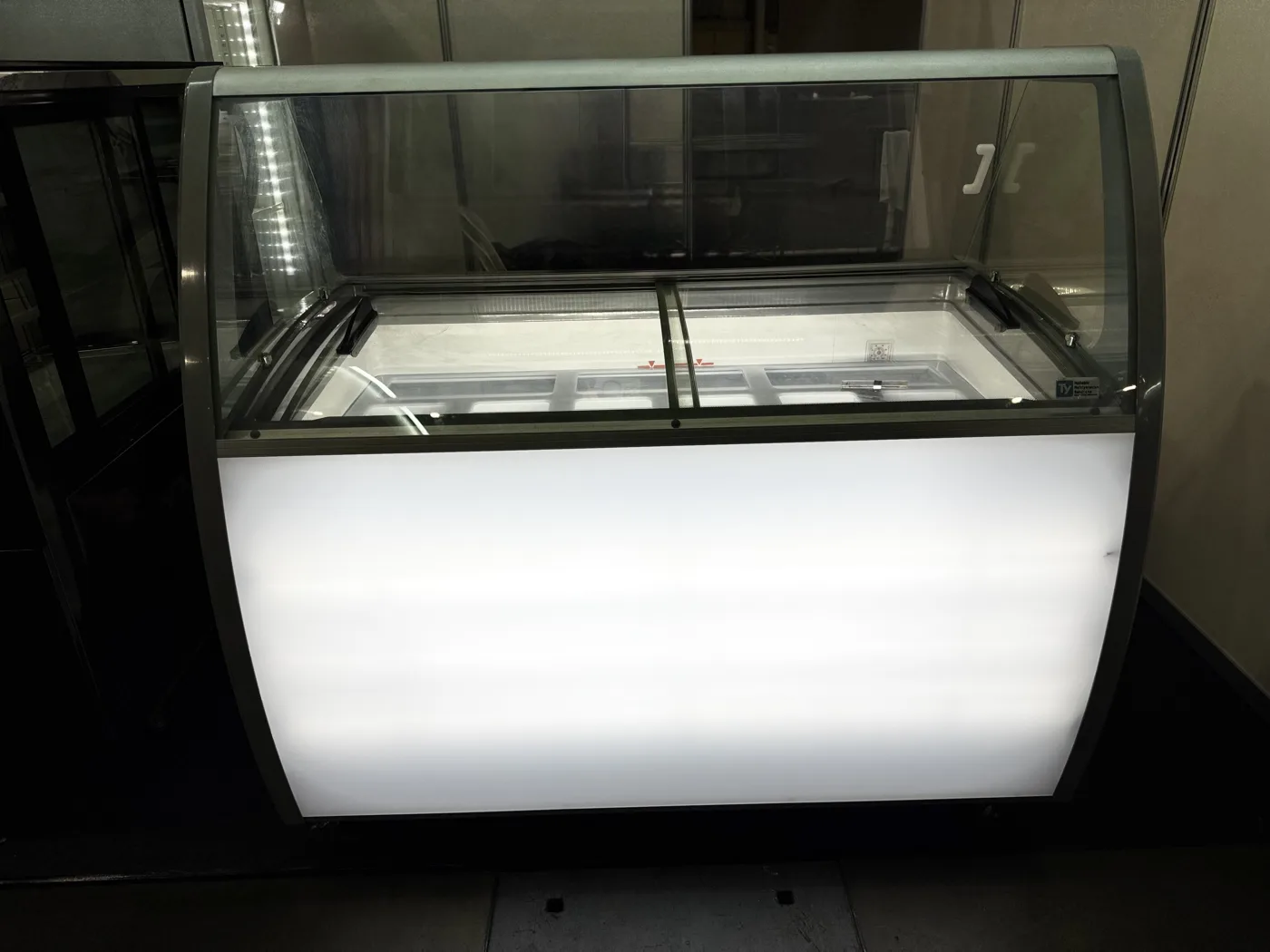 Gelato Display Dual Door Freezer 9 Tub (Indoor / Outdoor Event) in use at a real event