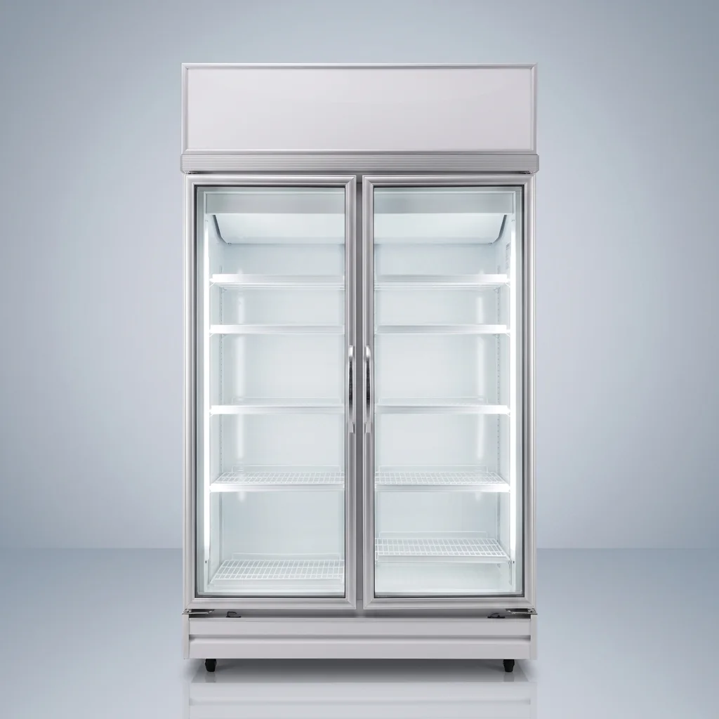 YUDA 970L Glass Display 2 Door Drink Chiller