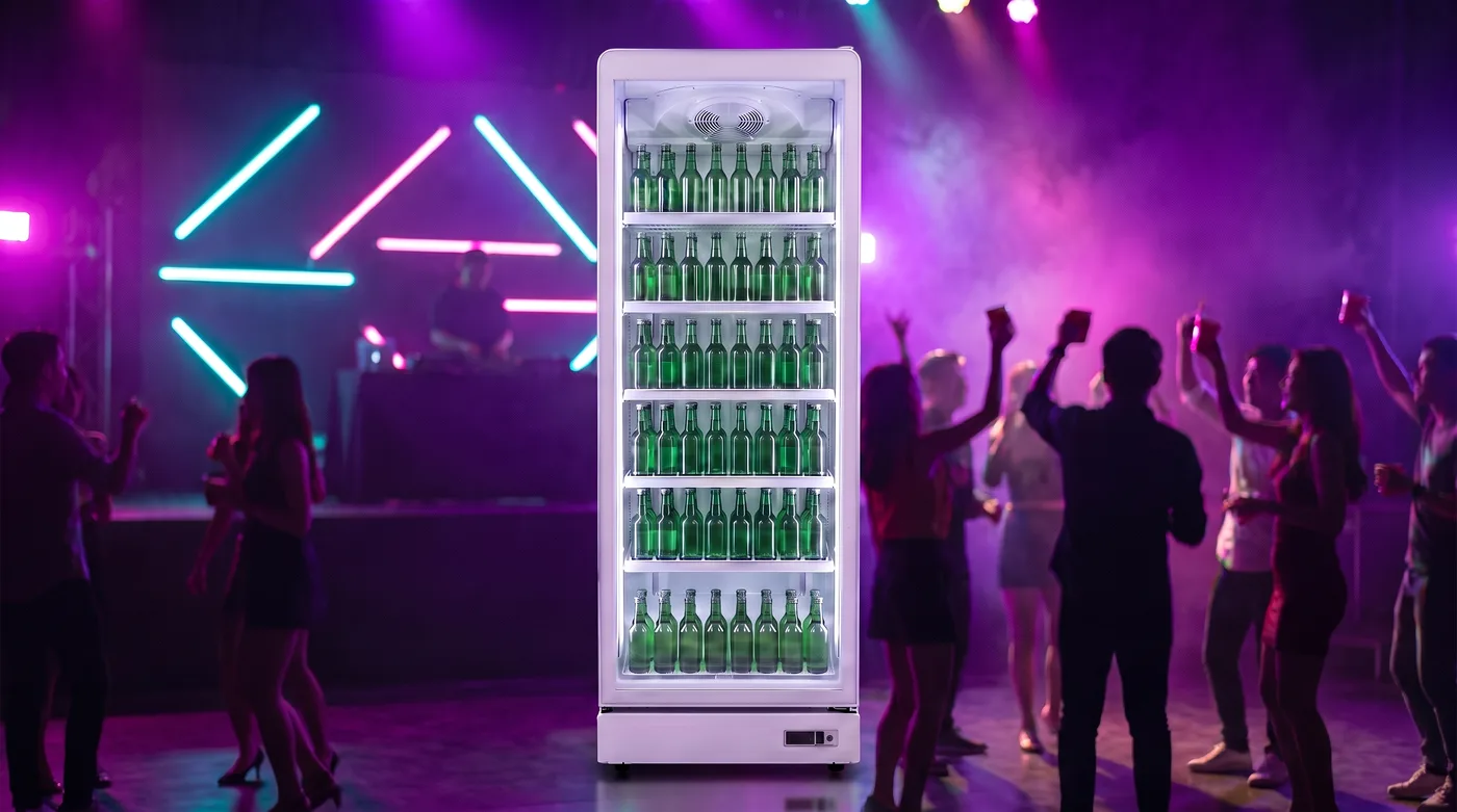 AANRS drink chiller rental Singapore, Kojima 500L wrapped for a soju
